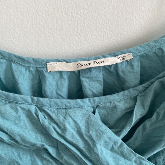 PART TWO Teal Tie Back Cotton Dress - Picture 4 of 15